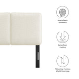 Weave Boucle Fabric Twin Headboard in Cream