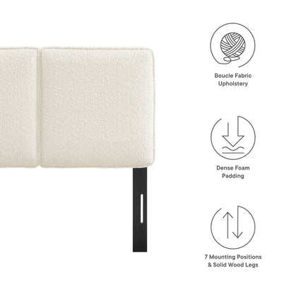 Lindee Boucle Fabric Twin Headboard by Furniture For America
