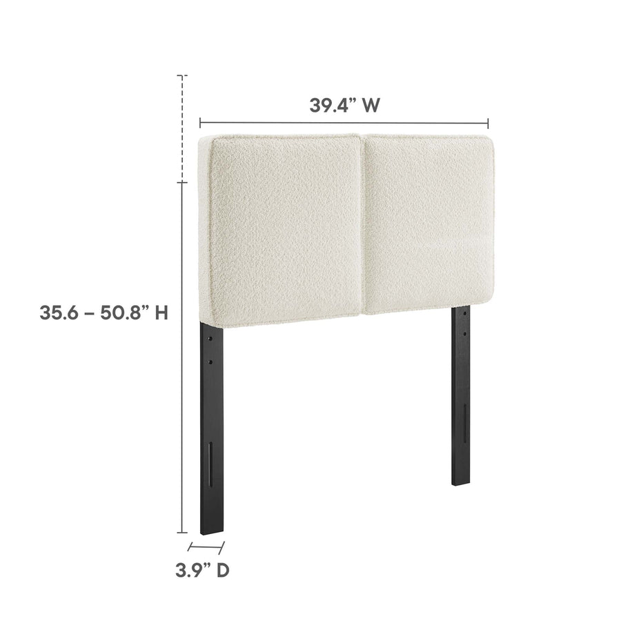 Weave Boucle Fabric Twin Headboard in Cream