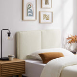 Weave Boucle Fabric Twin Headboard in Cream