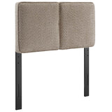 Weave Boucle Fabric Twin Headboard in Oatmeal
