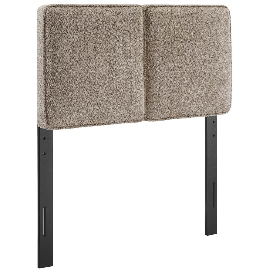Weave Boucle Fabric Twin Headboard in Oatmeal