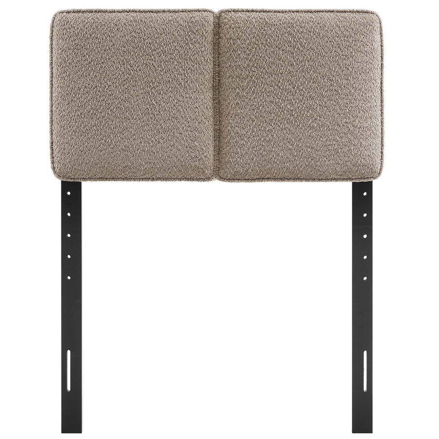 Weave Boucle Fabric Twin Headboard in Oatmeal