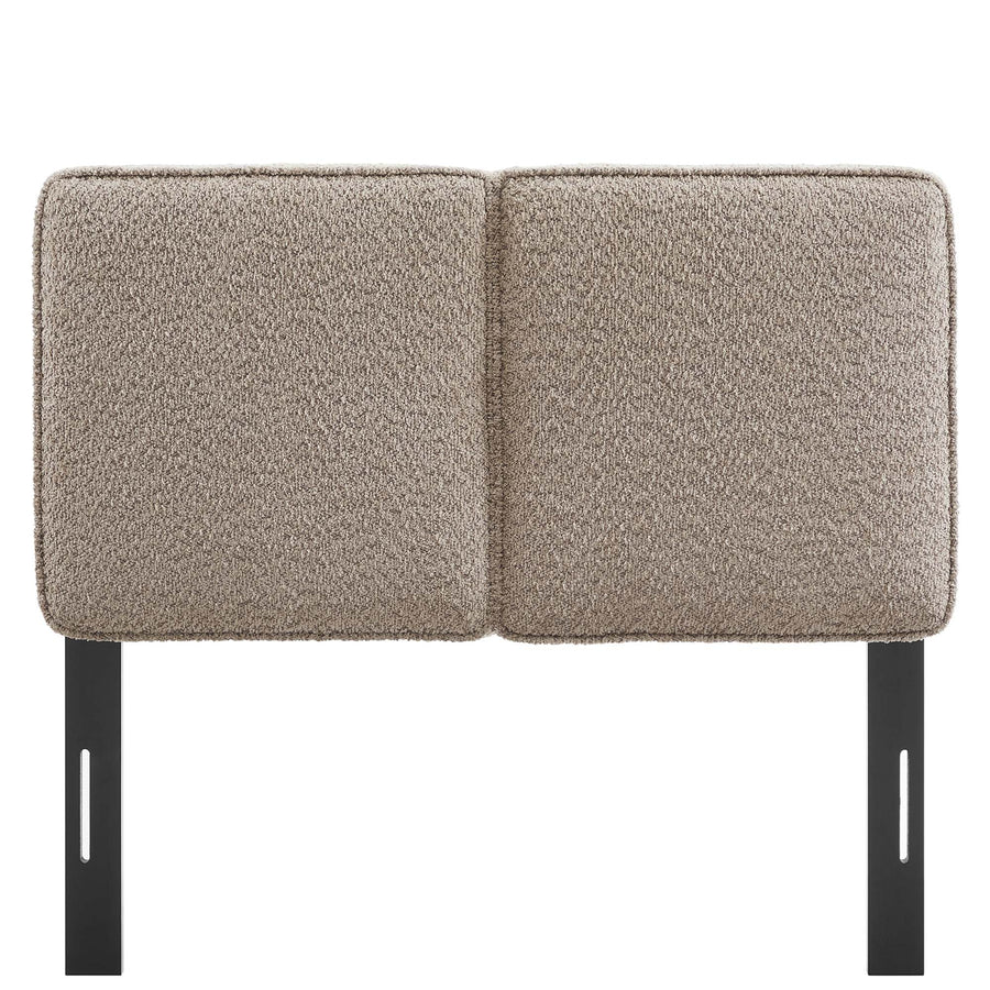 Weave Boucle Fabric Twin Headboard in Oatmeal