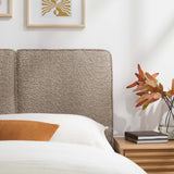 Weave Boucle Fabric Twin Headboard in Oatmeal