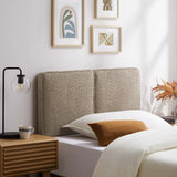 Weave Boucle Fabric Twin Headboard in Oatmeal