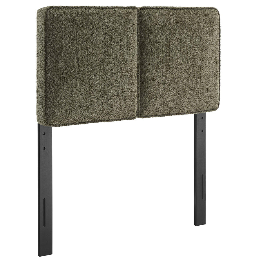 Weave Boucle Fabric Twin Headboard in Sage