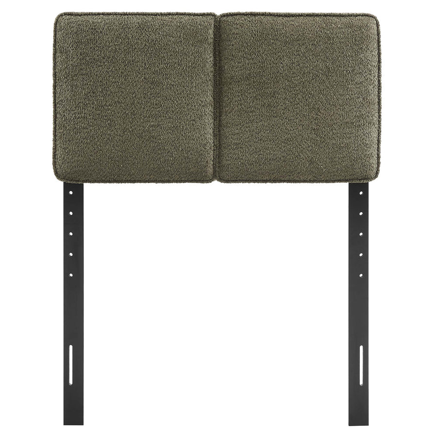 Weave Boucle Fabric Twin Headboard in Sage