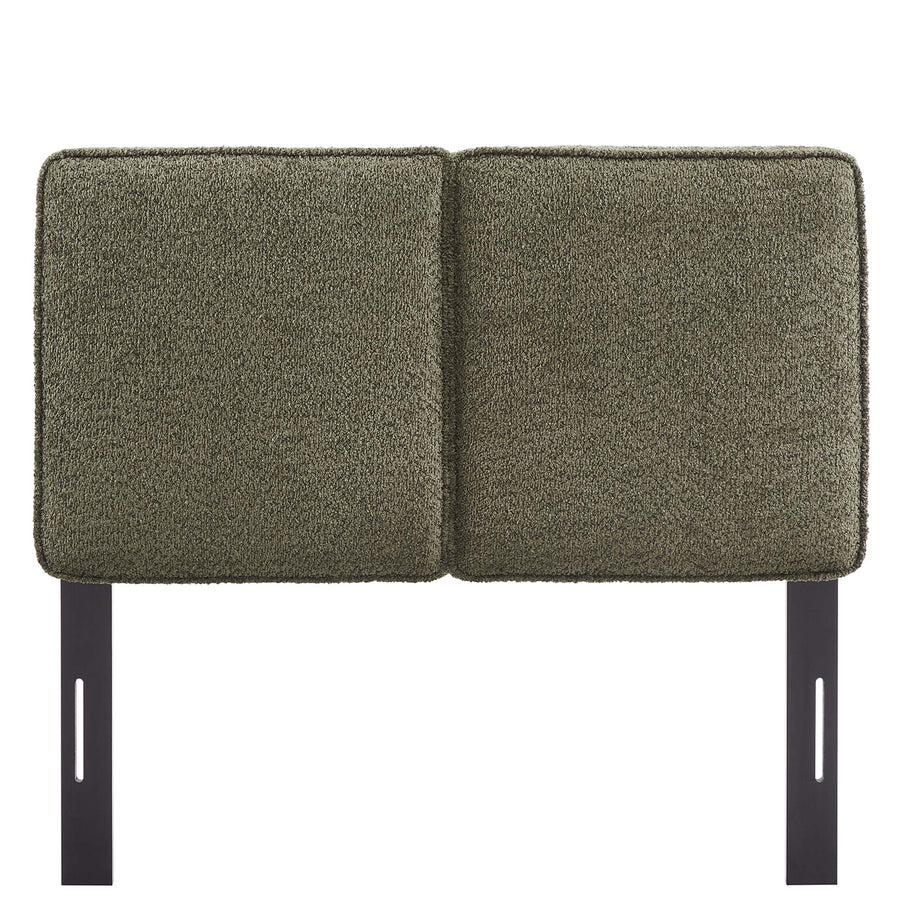 Weave Boucle Fabric Twin Headboard in Sage