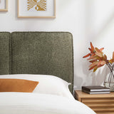Weave Boucle Fabric Twin Headboard in Sage