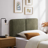 Weave Boucle Fabric Twin Headboard in Sage