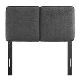 Weave Boucle Fabric Twin Headboard in Slate