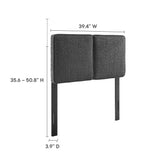 Weave Boucle Fabric Twin Headboard in Slate