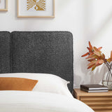 Weave Boucle Fabric Twin Headboard in Slate