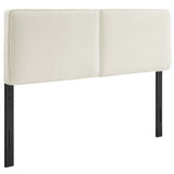Weave Boucle Fabric Full Headboard in Cream