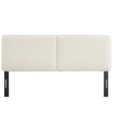 Weave Boucle Fabric Full Headboard in Cream