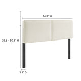 Weave Boucle Fabric Full Headboard in Cream