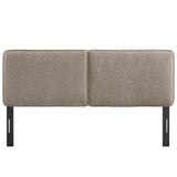 Weave Boucle Fabric Full Headboard in Oatmeal