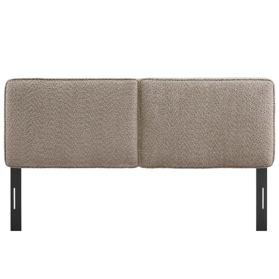 Weave Boucle Fabric Full Headboard in Oatmeal
