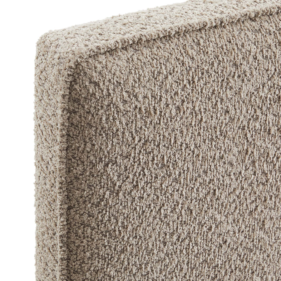 Weave Boucle Fabric Full Headboard in Oatmeal