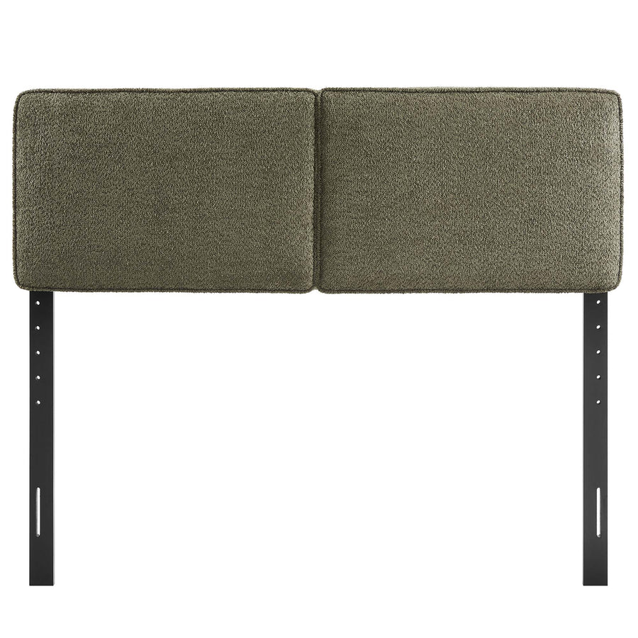 Weave Boucle Fabric Full Headboard in Sage