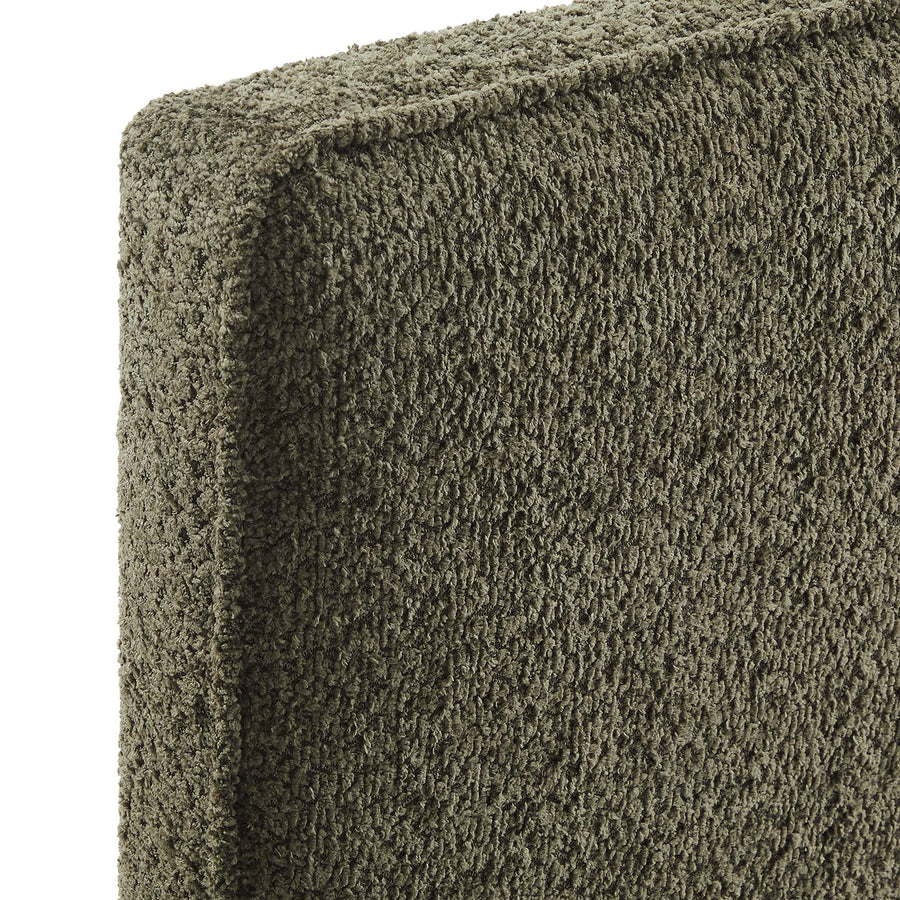 Weave Boucle Fabric Full Headboard in Sage