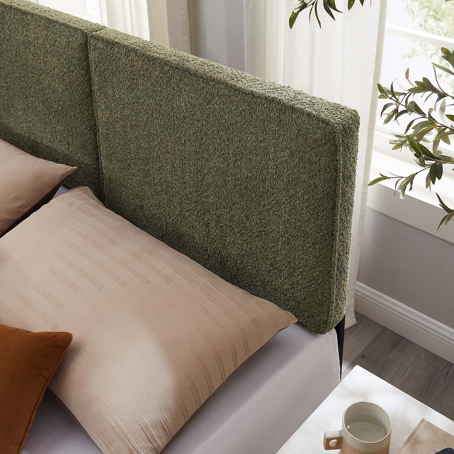 Lindee Boucle Fabric Full Headboard by Furniture For America