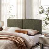Weave Boucle Fabric Full Headboard in Sage