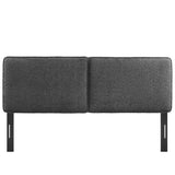 Weave Boucle Fabric Full Headboard in Slate