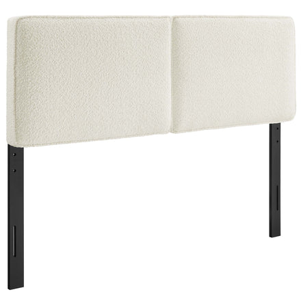 Lindee Boucle Fabric Queen Headboard in Cream