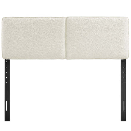 Lindee Boucle Fabric Queen Headboard in Cream