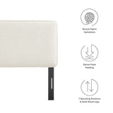Weave Boucle Fabric Queen Headboard in Cream