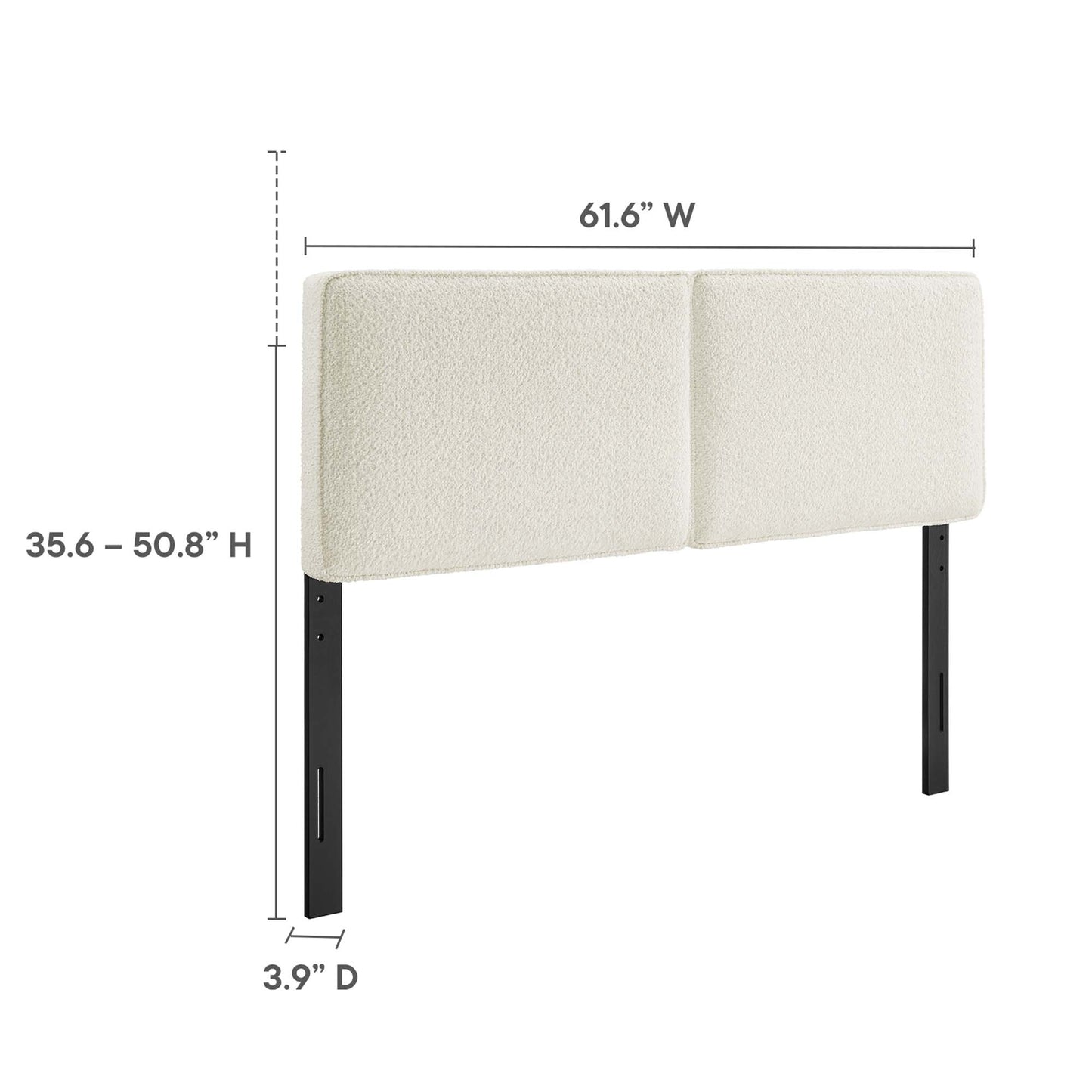 Lindee Boucle Fabric Queen Headboard by Furniture For America