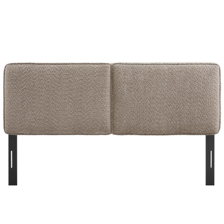 Lindee Boucle Fabric Queen Headboard in Oatmeal