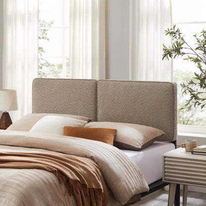 Lindee Boucle Fabric Queen Headboard by Furniture For America