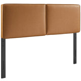 Weave Vegan Leather King Headboard in Tan