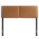 Weave Vegan Leather King Headboard in Tan