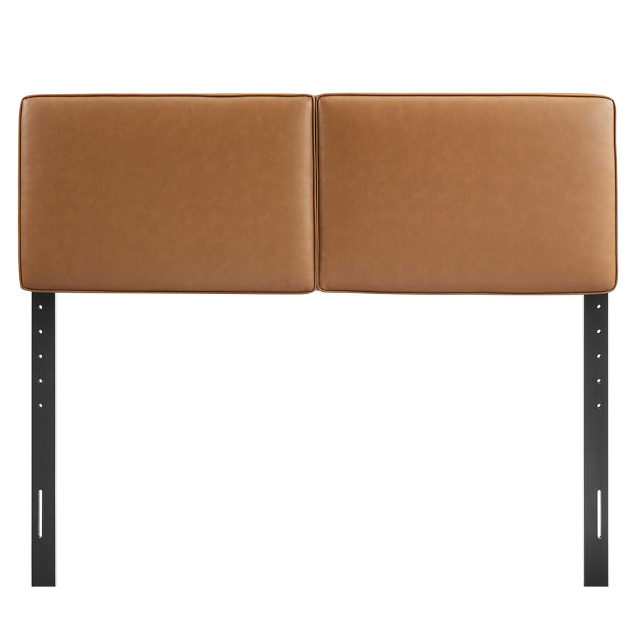 Weave Vegan Leather King Headboard in Tan