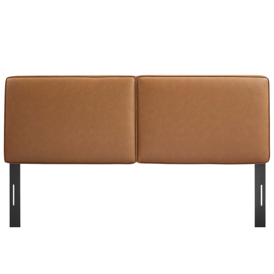 Weave Vegan Leather King Headboard in Tan