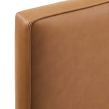 Weave Vegan Leather King Headboard in Tan