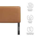 Weave Vegan Leather King Headboard in Tan