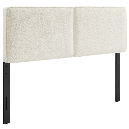 Lindee Boucle Fabric King Headboard by Furniture For America