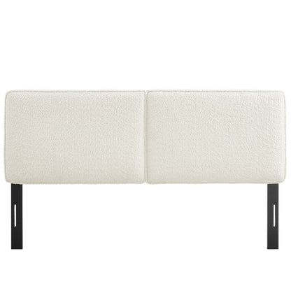 Lindee Boucle Fabric King Headboard by Furniture For America