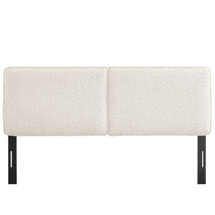 Lindee Boucle Fabric King Headboard in Cream