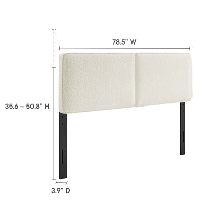 Lindee Boucle Fabric King Headboard by Furniture For America