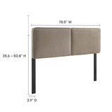 Weave Boucle Fabric King Headboard in Oatmeal
