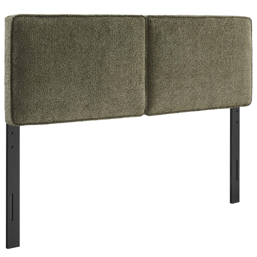 Weave Boucle Fabric King Headboard in Sage