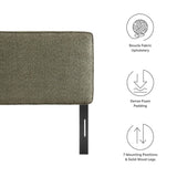Weave Boucle Fabric King Headboard in Sage