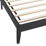 Madder Rattan and Wood Twin Platform Bed in Black