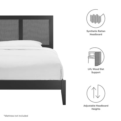 Sirocco Rattan and Wood Twin Platform Bed by Furniture For America